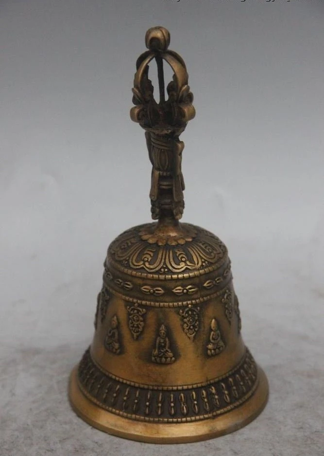 7 Tibet Bronze Carving Buddha Statue Small Bell Bells Phurba Dagger Holder FaQi | Statues &amp Sculptures