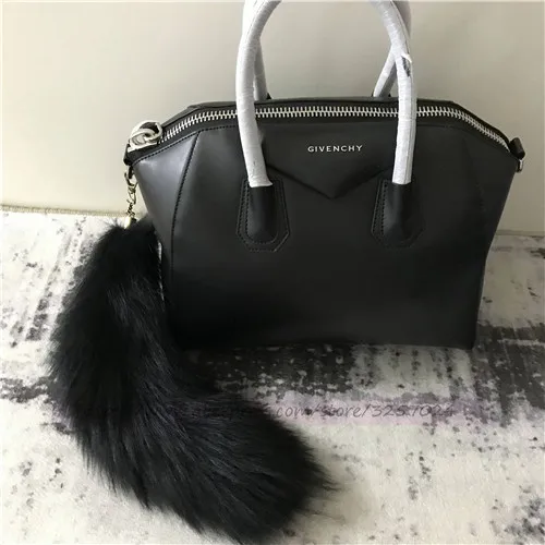 Black Magicfur-1 шт. 40 см цветная подвеска для ключей сумок из натурального меха серебристой лисы, брелок для косплея, подвеска с кисточками, аксессуары - Цвет: Black