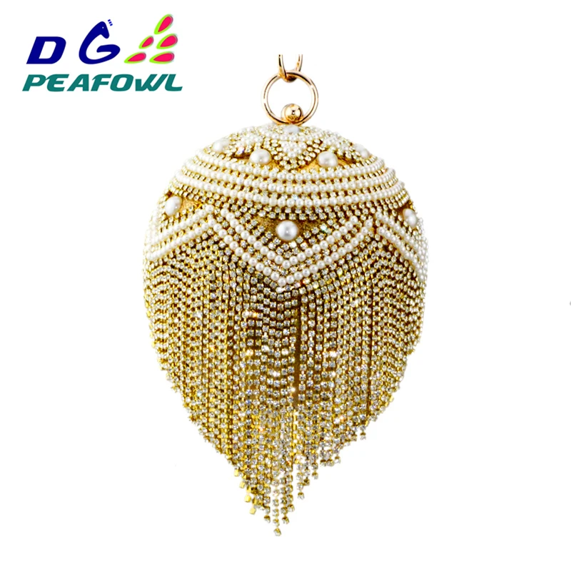 GD Peafowl Женская Роскошная Алмазная кисточка жемчужные бусины Кристалл Свадебный