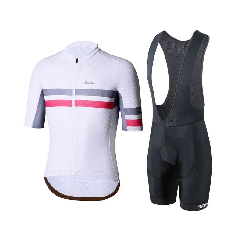 SPEXCEL lightweight Cycling Jersey Short Sleeve mesh fabirc race fit cycling set summer Quick Dry Bicycle jerseys and bib shorts