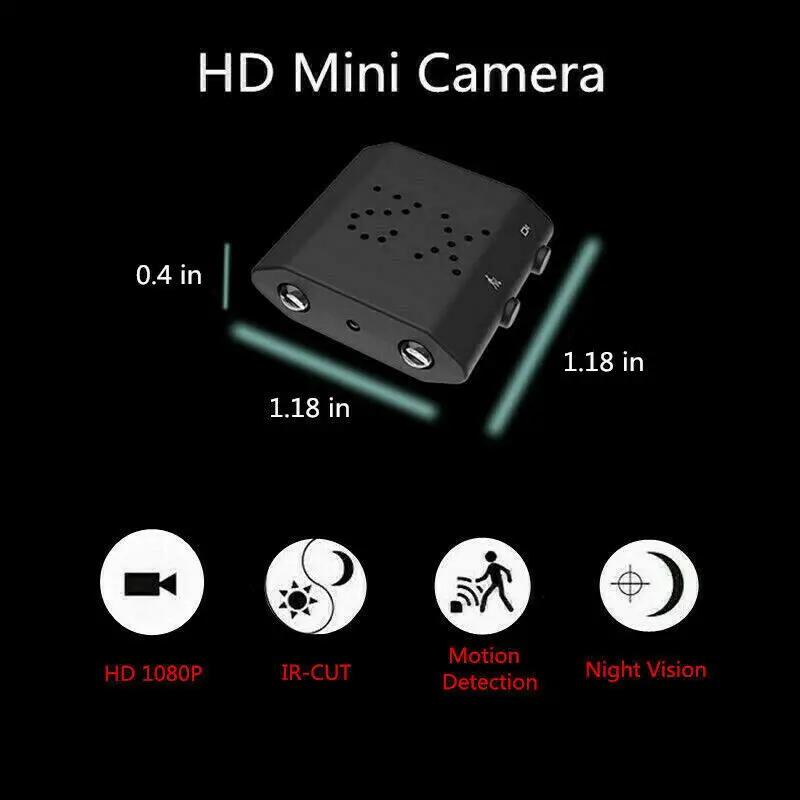 Камера видеонаблюдения Camsoy Mini Full HD 1080P с функцией ночного видения|Компактные