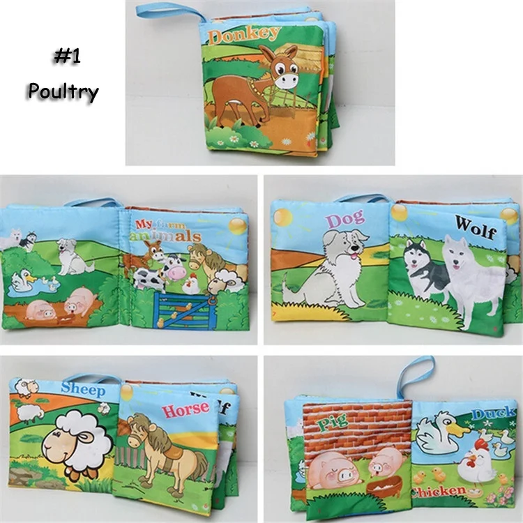 Baby Early Learning Educational Cloth Book Colorful Animals Read Books Soft Rattle Toys @Z232 M09 | Игрушки и хобби
