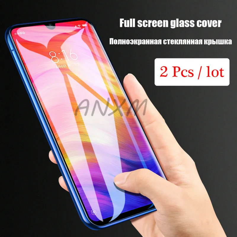 2 шт. 9H закаленное стекло для Xiaomi redmi note 7 8 Pro защита экрана полное покрытие