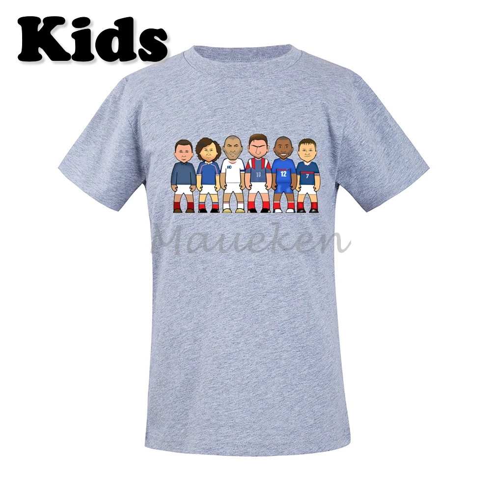 Детская футболка с рисунком из мультфильма Зинедин Зидан Eric Cantona Thierry Henry Michel Platini