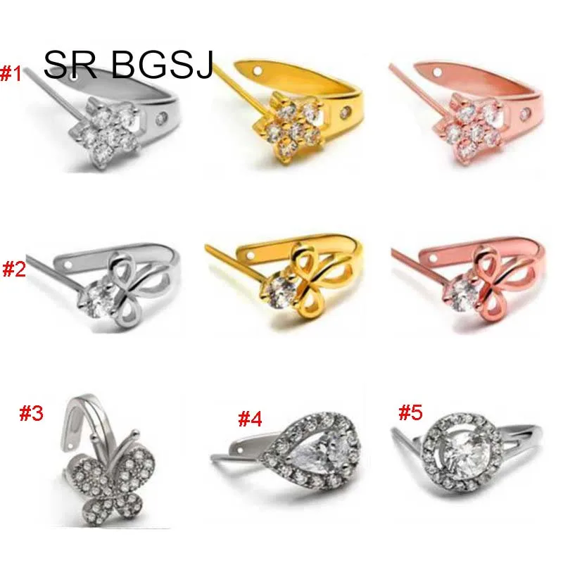 Бесплатная доставка 3 вида цветов микро инкрустация циркон позолоченный