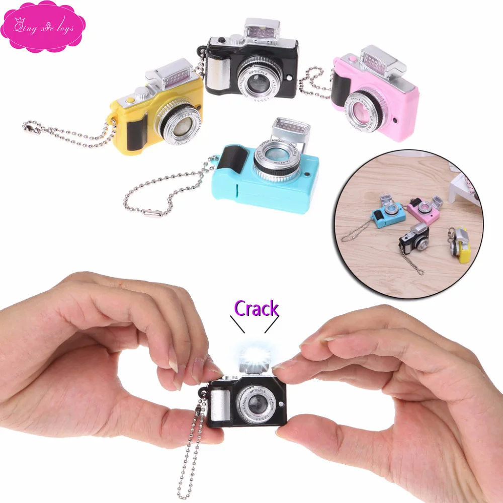 Кукла аксессуары цепочки для ключей Творческий Камера 3 вида цветов светодиодный