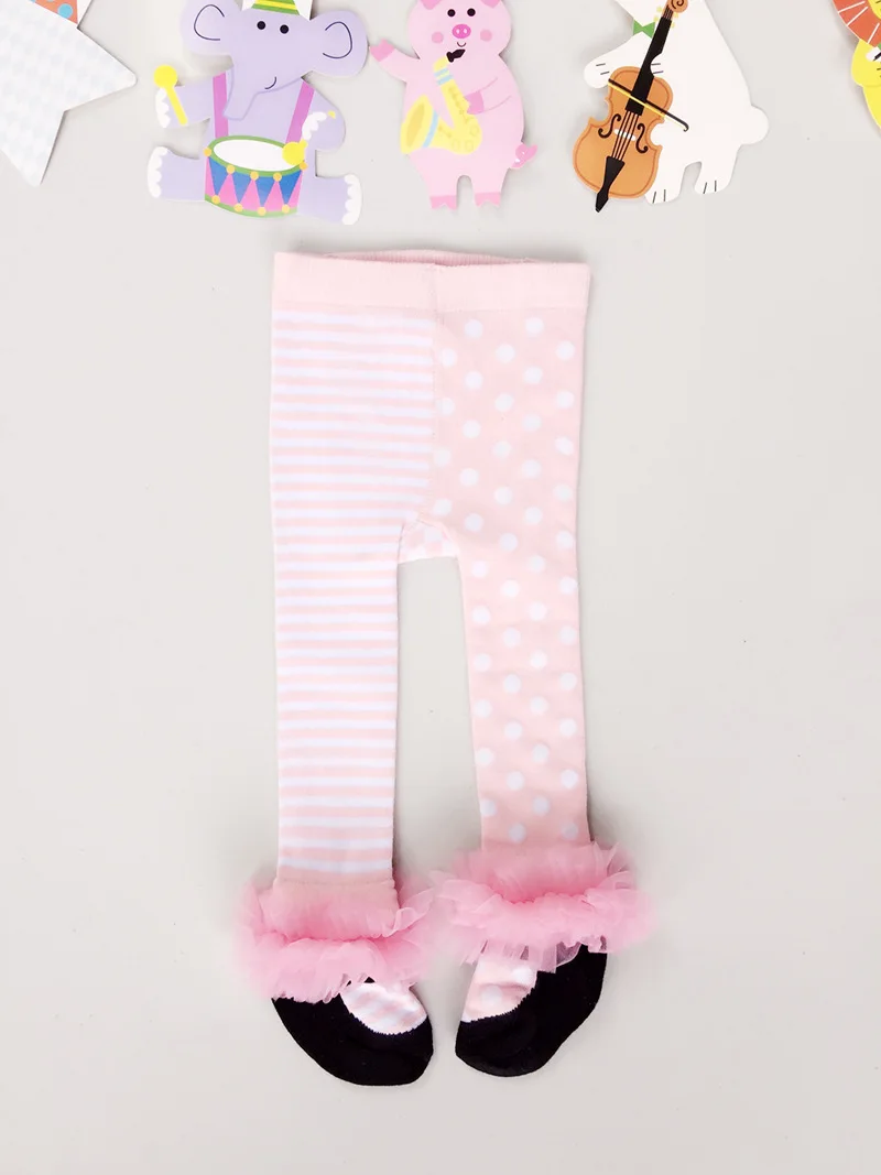 2018 колготки для девочек розовые кружевные новорожденных детские балетные в