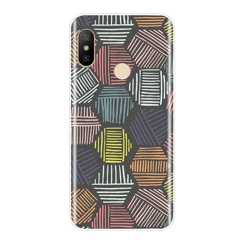 Роскошная модная задняя крышка из ТПУ с геометрическим рисунком для Xiaomi MI A1 A2 LITE 8