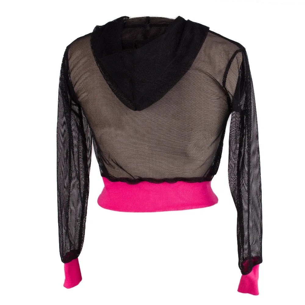 Heroprose-Женские тонкие сетчатые короткие куртки верхняя одежда в стиле хип-хоп с