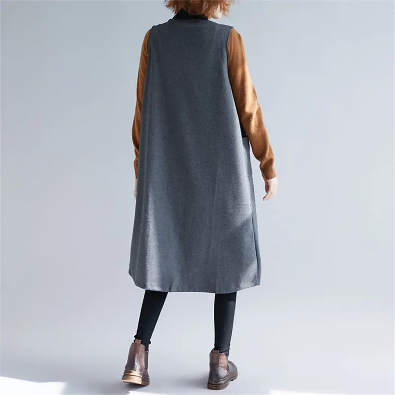 Модная шерстяная куртка без рукавов имитация двух жилетов новинка сезона