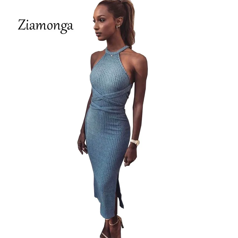 Женское трикотажное платье свитер Ziamonga длинное облегающее с эластичным поясом