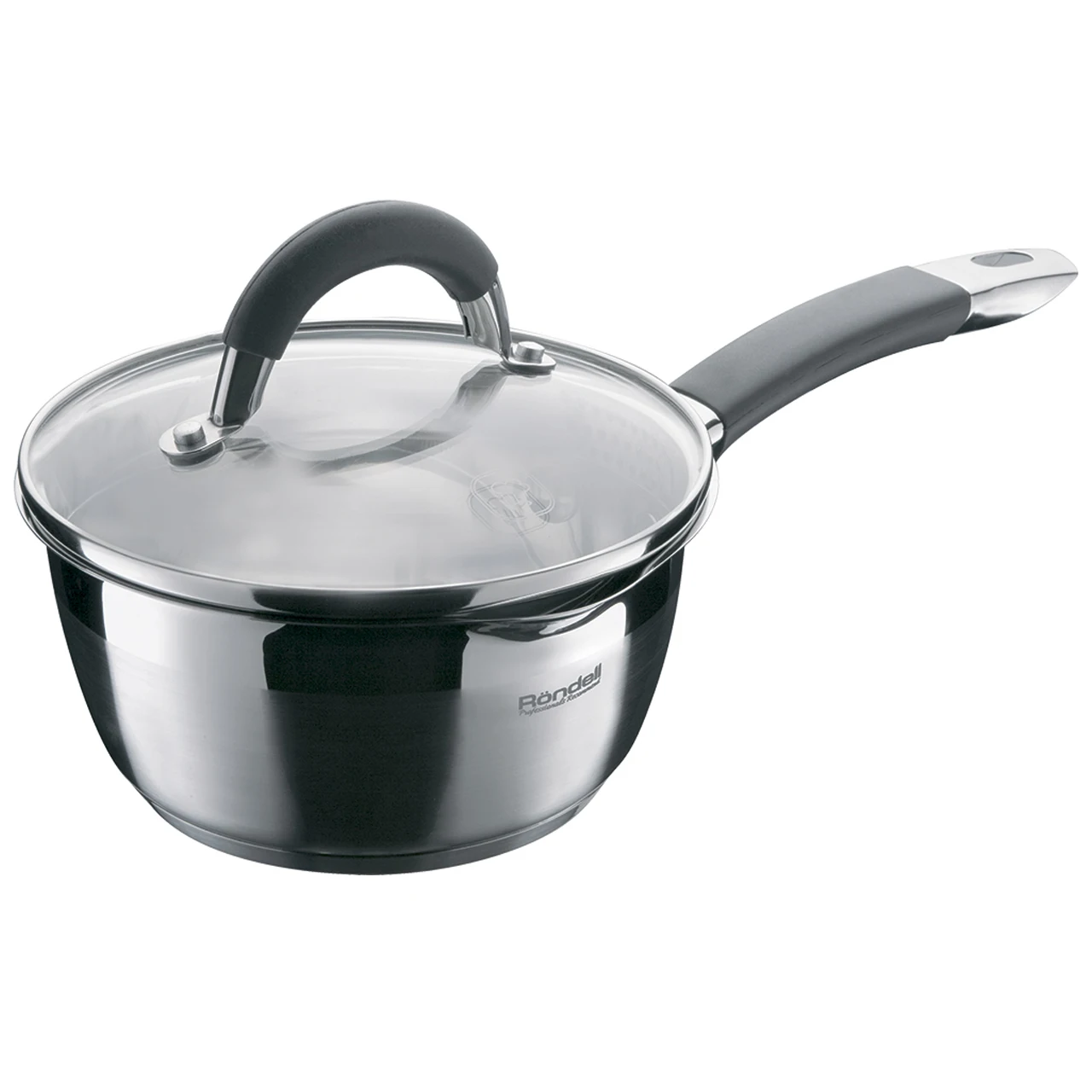 Ковш с крышкой Rondell Flamme RDS 026 (Диаметр 16 см объем 1.3 л внутренние отметки литража подходит для всех видов плит