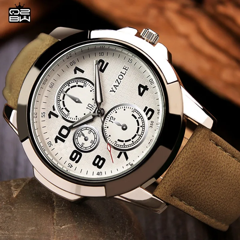 Fashion YAZOLE Watch Men Luxury Brand Quartz-Watch Leather Strap Relogio Masculino Male Casual Clock Military 350YZL-6 | Наручные часы