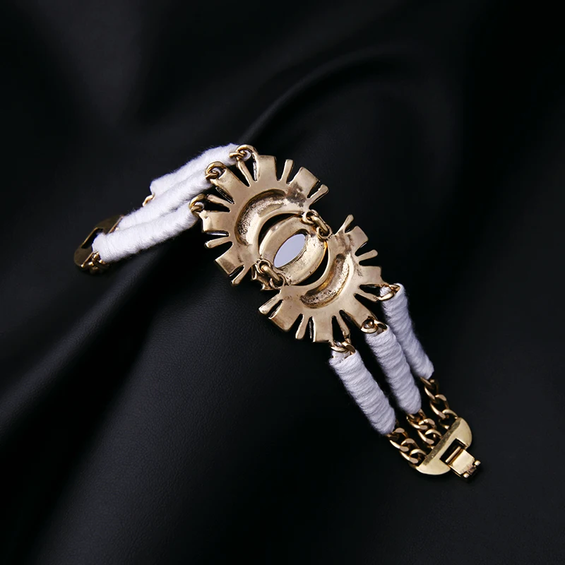 Женский многослойный симметричный браслет хлопковый с кристаллами 2017 - купить по