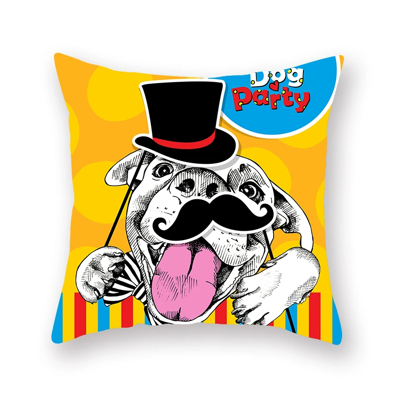 Наволочка Parkshin Cartoon Cushion Cover Decorative Home Textiles Dog Throw Pillow Cases 45*45cm Square Covers Decoration For Sofa.