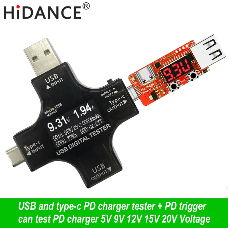 12 в 1 тип-c микро-usb Тестер DC Цифровой вольтметр Индикатор напряжения тока зарядное