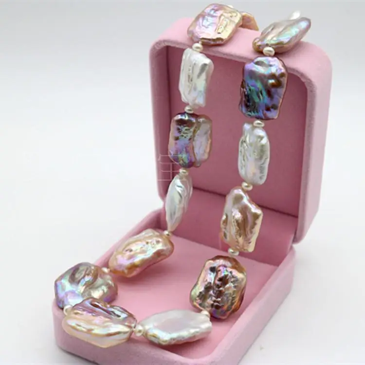 promotion natural south seas white pink purple pearl necklace 18inch 14K (9.13) | Украшения и аксессуары