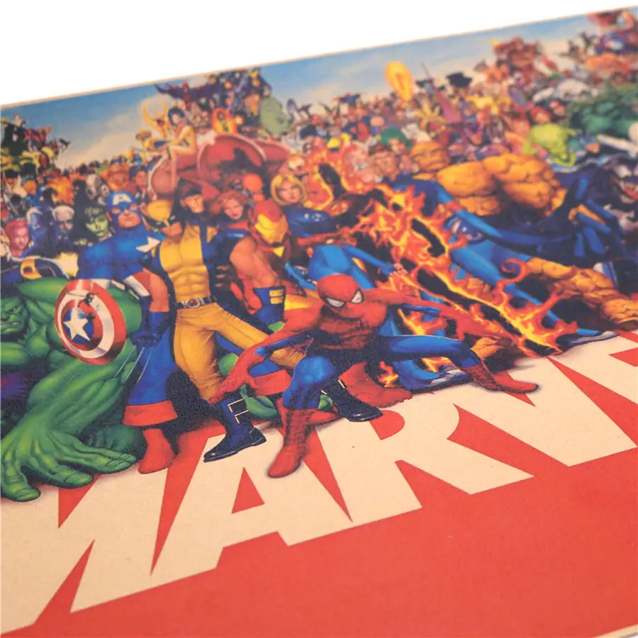 MARVEL Куадрос супер герой ретро крафт фильм постер антикварные художественные изделия для стен Стикеры гостиной краски кафе Core 42x30 см