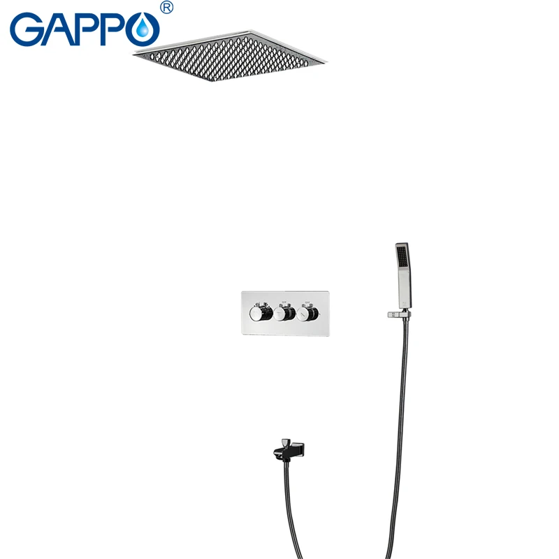Смеситель для душа GAPPO насадки Водопад настенный набор скрытая термостатическая