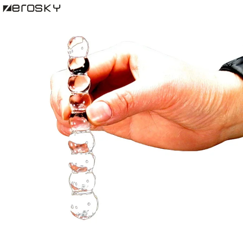 Zerosky Crystal Glass Dildos Anal Plug 9 beads Buttplug Toys Adult products Vagina Masturbation Beads Sex Toy | Красота и здоровье
