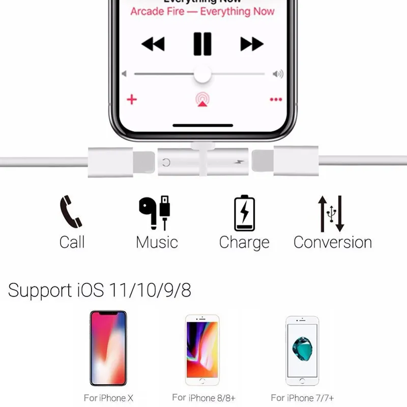2 в 1 чехол для телефона iphone 7 8 Plus X XS Max XR зарядное устройство аудио аксессуары |