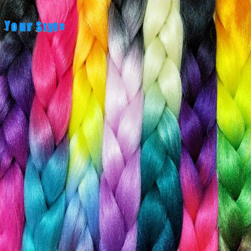 Синтетические плетеные волосы для наращивания 24 дюйма 100 г накладные косичек - Фото №1