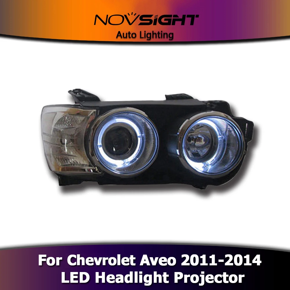NOVSIGHT автомобильный Стайлинг для Chevrolet Aveo 2011 2012 2013 светодиодный головной светильник DRL противотуманный светильник указатель поворота