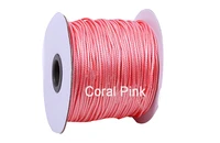 0 5mm colorfast coral pink korea polyester wax cord waxed thread200ydsrolljewelry bracelet necklace wire string accessories