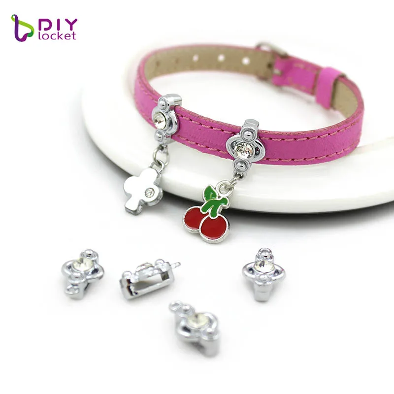 Diylocket 8 мм горка Подвески Стразы Шарм с подвесным отверстием для DIY браслета