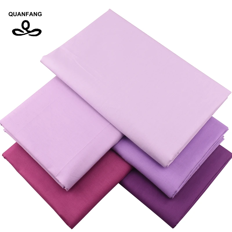 QUANFANG 5pcs/lot Solid Color Series Printed Twill Cotton Fabric For Patchwork DIY&ampSewing Cloth Quilting Material Baby Children | Дом и сад