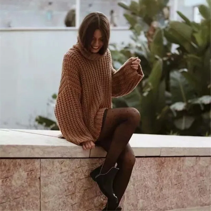 Водолазка женская повседневная уличная с рукавом летучая мышь | Женская одежда