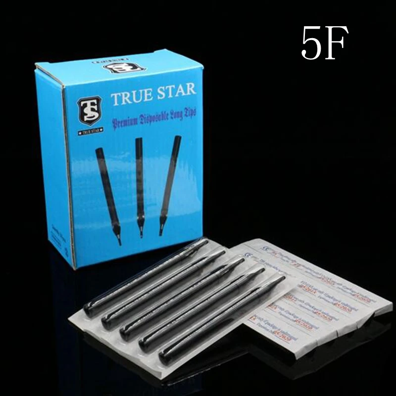 

50PCS 5F Nozzle BLACK LONG Tattoo Tips Kit Separate Packed For Tattoo Needles