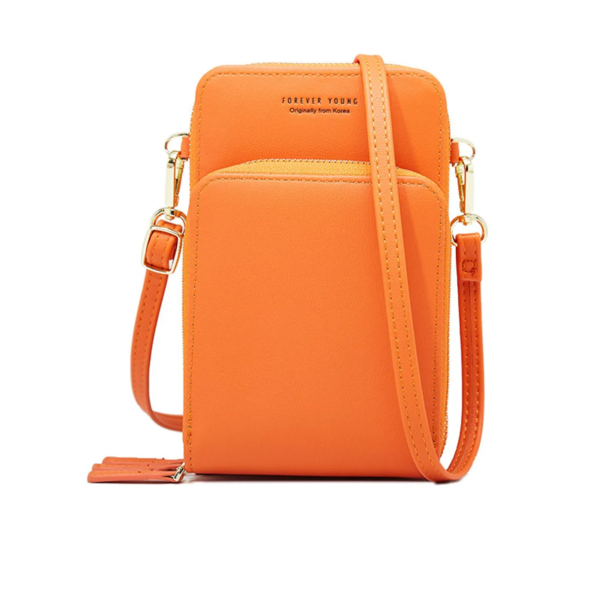 peach color Маленькая сумка для мобильного телефона, мини-сумки для мобильного телефона, маленькие клатчи, сумка через плечо, кожаная женская сумочка, клатч, кошелек, сумочка с клапаном, 10 цветов - Цвет: peach color