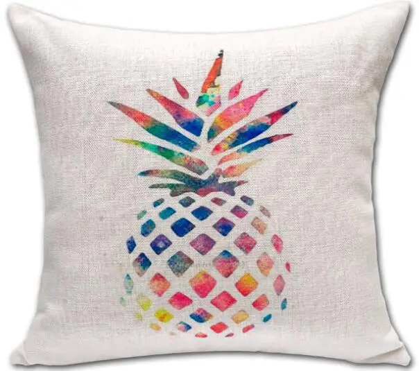 Cushion Cover Ananas Pineapple Printed Linen Pillow Case Home Decoration Car Sofa Decorative Pillowcase almofadas | Дом и сад