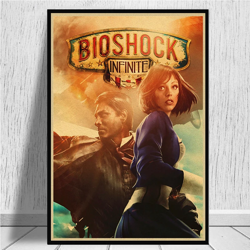 BioShock Retro poster Home Furnishing decoration Kraft Game Poster Drawing Painting Wall stickers