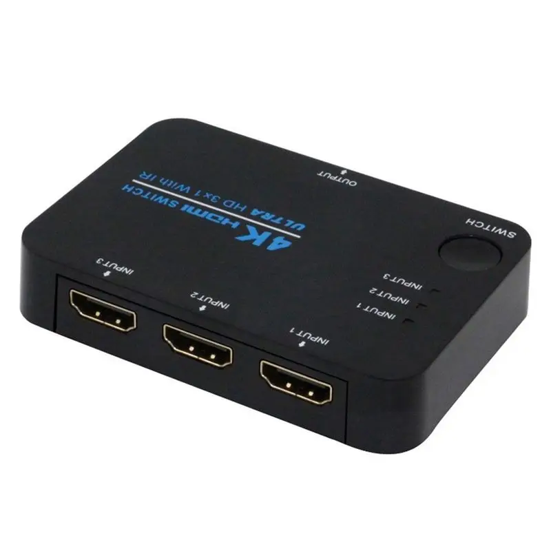 4K видео HDMI коммутатор 3X1 сплиттер 3 в 1 выход адаптер с ИК пультом дистанционного
