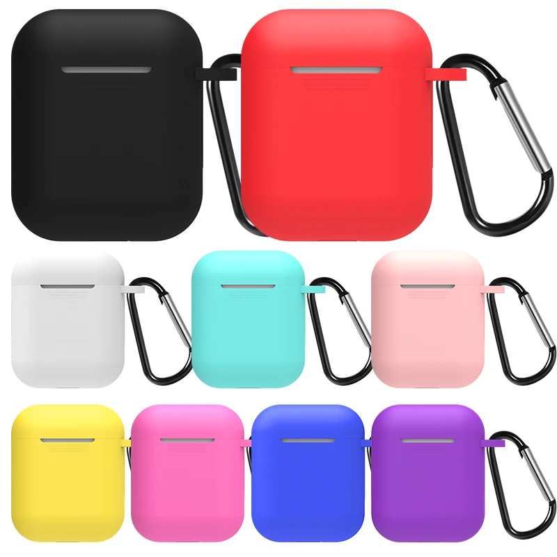 Силиконовый защитный чехол 9 цветов для Airpods противоударный из ТПУ беспроводных