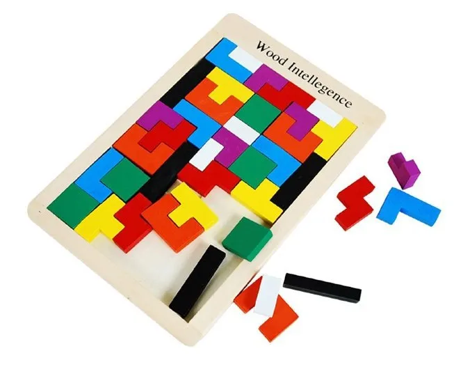Очаровательные шикарные деревянные красочные мягкие Tangram Головоломка тетрис игра развивающая детская игрушка детская головоломка Россия коробка ранняя Чи