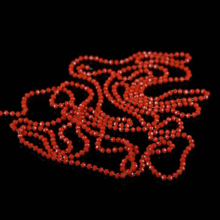 Цепочка для бижутерии ожерелье из красного стекла с гранями 2 х3 мм|craft necklaces|bead