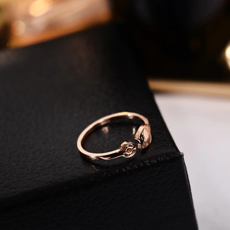 Новинка 2021 Винтажное кольцо YUN RUO с котом удачи розовое золото модные ювелирные