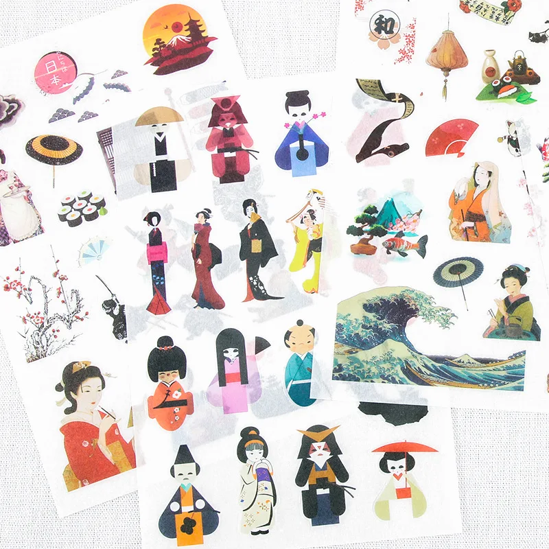 5 Sheets/Pack Creative Tokyo Story Decoration Scrapbooking Large Stickers Transparent PVC Stationery Planner | Канцтовары для офиса