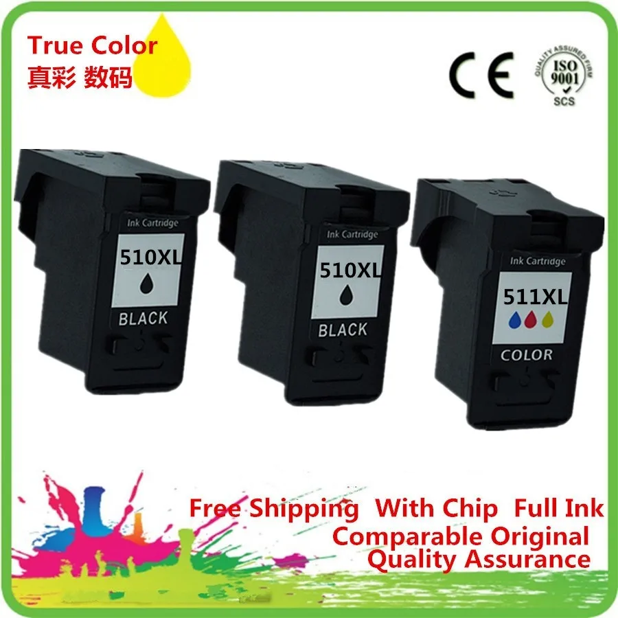 Чернильный картридж для принтера тонер для Canon PG-510 PG-510XL PG 510 510XL PG510 PG510XL CL 511 Pixma iP2700 iP2702 MP240 MP250 MP252 - Цвет: 1SET 1BK