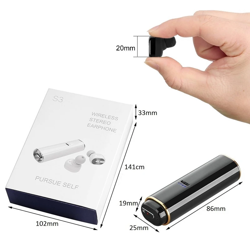 TWS S3 Bluetooth наушники шумоподавление истинные беспроводные мини стерео музыка