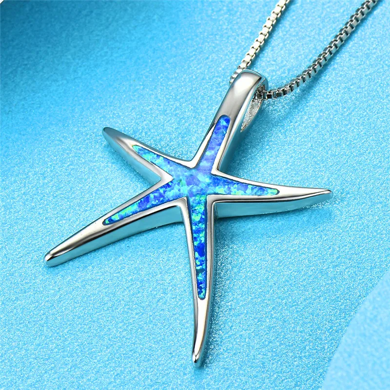 Женское ожерелье из серебра 925 пробы с подвеской в виде морской звезды|Ожерелья