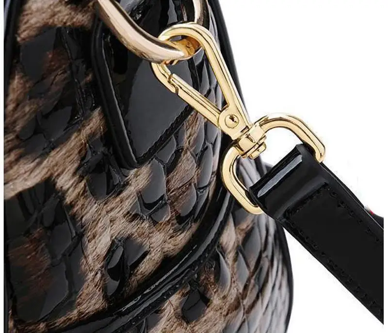 Женская сумка из натуральной воловьей кожи с леопардовым тиснением Сумочка