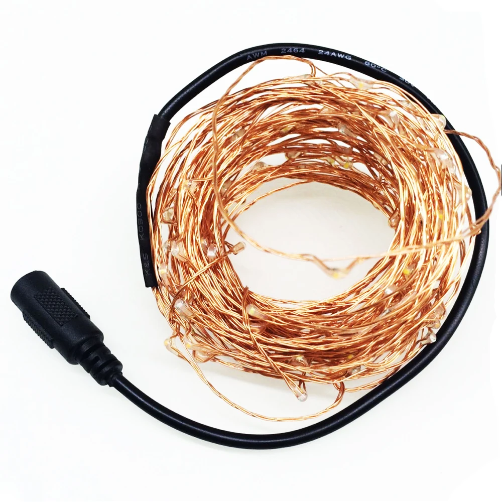 10 м LED DC12V микро рисовая проволока медная гирлянда для вечеринки DC женский