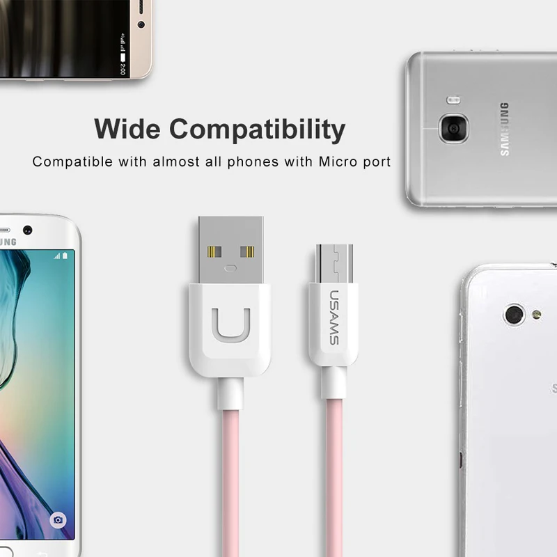 USAMS Micro USB кабель 5V2A быстрое зарядное устройство для samsung Быстрый зарядный
