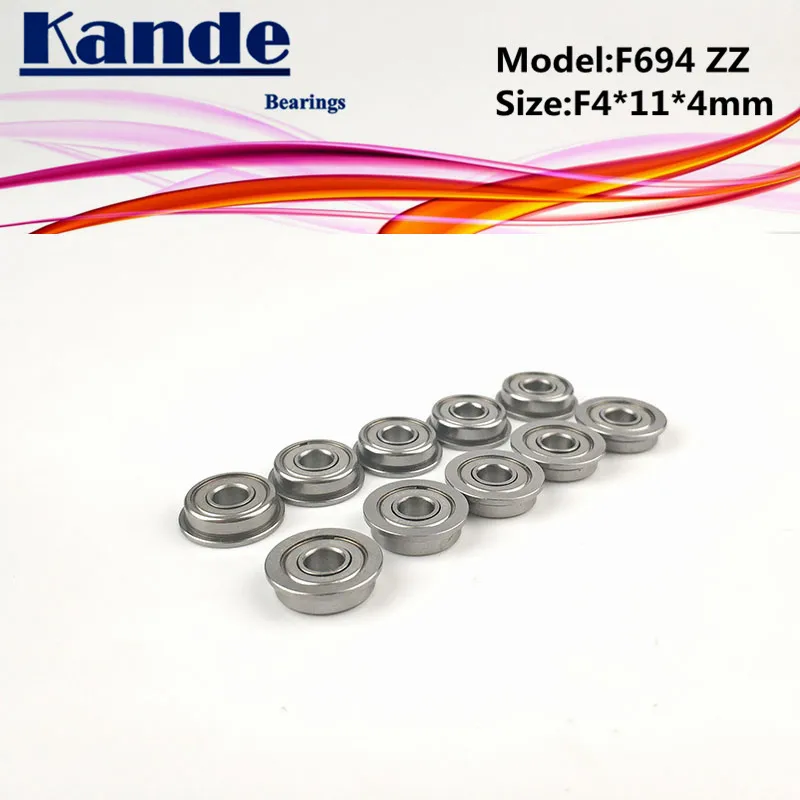 Kande подшипники F694ZZ 10 шт. ABEC-1 F694 ZZ F694-2Z миниатюрный глубокий шаровой подшипник F4 * 11*4