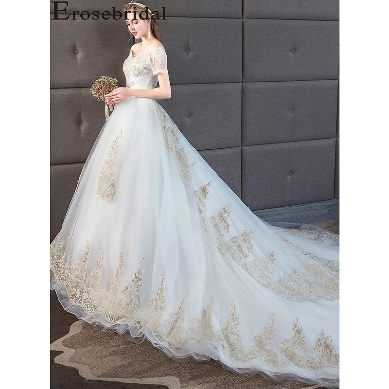 Erosebridal Новое поступление 2019 кружевное свадебное платье Винтаж на шнуровке
