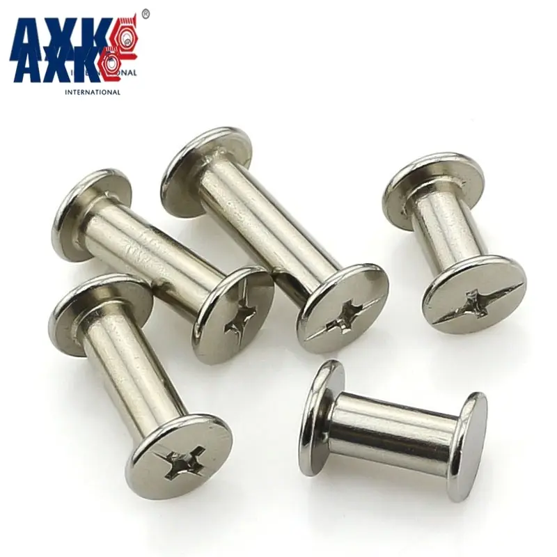 

AXK Electroplated Nickel Books Screw Stud Rivets Album Docking Screw Recipe Nails M5*6/8/10/12/15/18......100mm